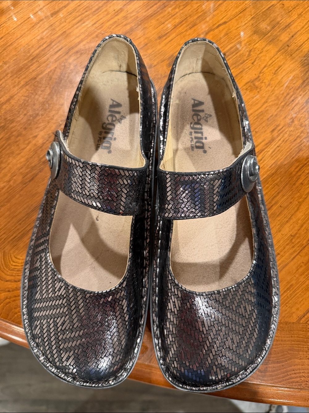 Alegria Paloma Mary Jane in the Pewter Dazzler finish